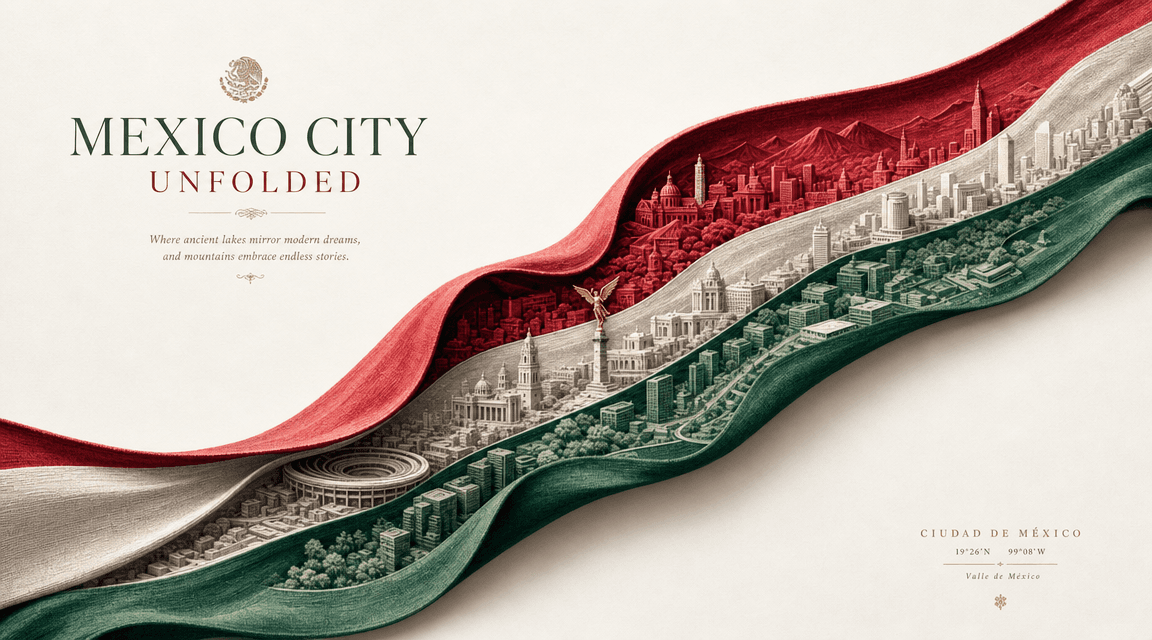 mexico city unfolded paper wave