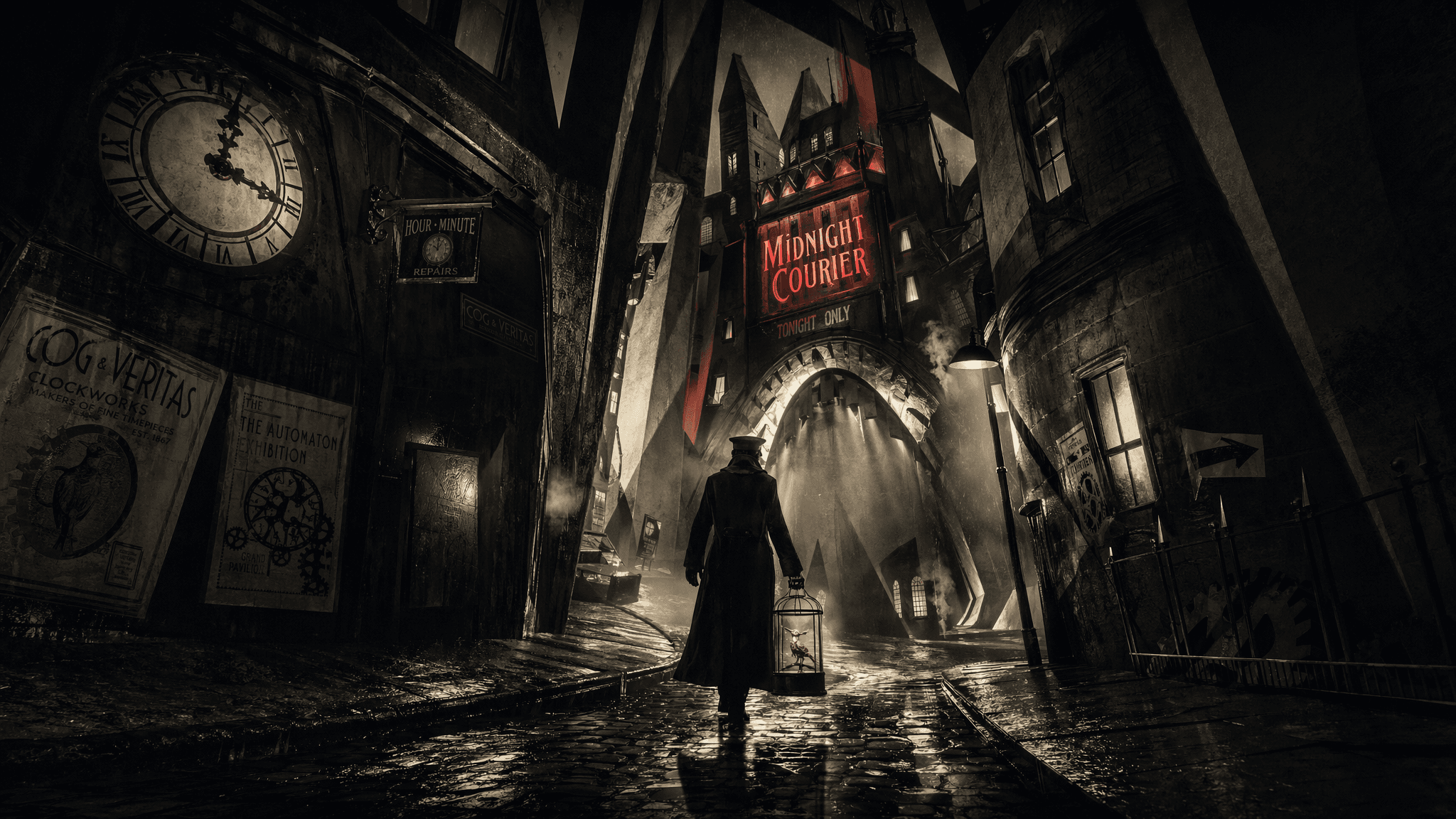 expressionist noir clockwork alley